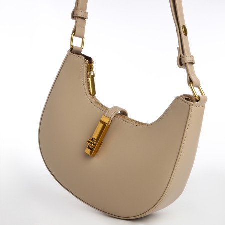 Female bag Textura, small size, beige color-3