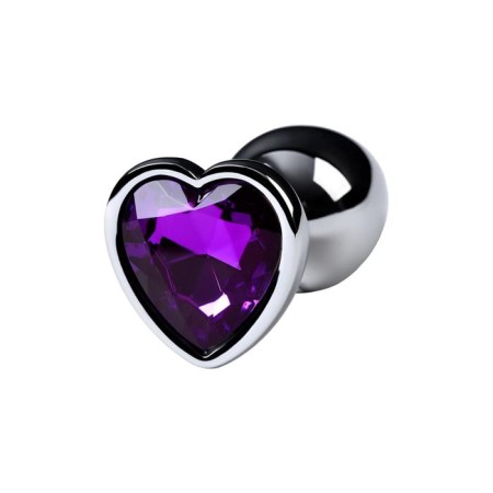 Anal plug with the Toyfa Metal rhinestone, silver, amethyst, 7 cm, d = 2.7 cm-4