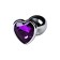 Anal plug with the Toyfa Metal rhinestone, silver, amethyst, 7 cm, d = 2.7 cm