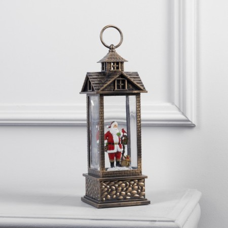 LED figure "Lantern with Santa Claus" 10 × 30 × 10 cm, plastic, AAX3 batteries (not in the kit), USB, glow warm white-1