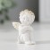Souvenir Polystone "Angel with handles on the knees sits" White with gold 4x3x2 cm