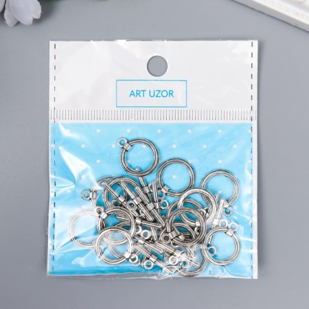 Decor Metal for the creativity of locks "thread on the ring" silver 3214M016 1.8x1.5 cm-3