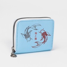 Lightning wallet, card for cards, for coins, blue color
