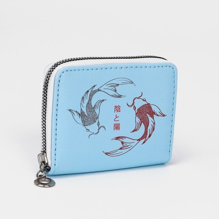 Lightning wallet, card for cards, for coins, blue color