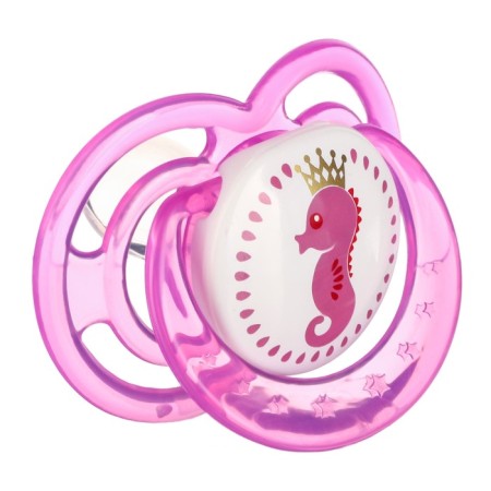 Nipple is an orthodaken "sea horse" dummy with a cap, +0 months, pink-3