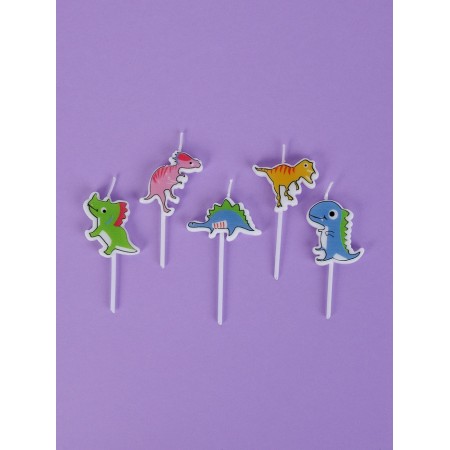 Candles for the Cake "Dinosaurics", 5 pcs, multi -colored