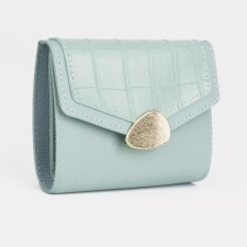 Women's wallet on the button, mint color