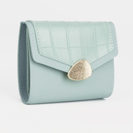Women's wallet on the button, mint color