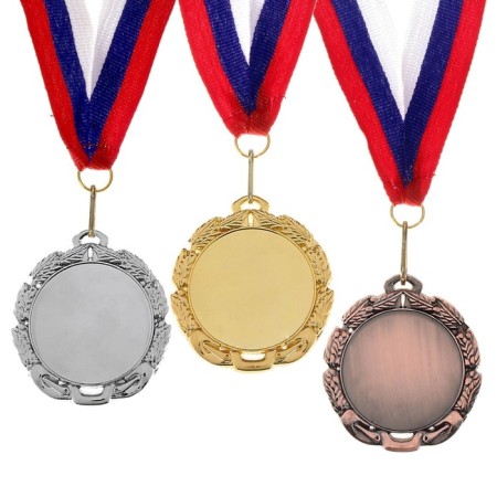 Medal for application 009, D = 7 cm. The color of the bronze. With a ribbon-1