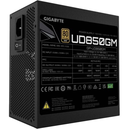 Gigabyte ATX 850W GP-UD850GM, 24+2X (4+4) PIN, APFC, 120 mm FAN, 8XSATA, RTL-5