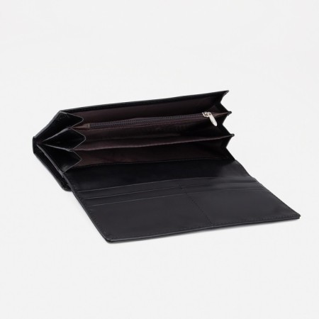 Women's wallet on magnets, black color-3