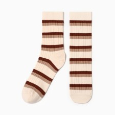 Women's socks, white/brown color, size 36-40