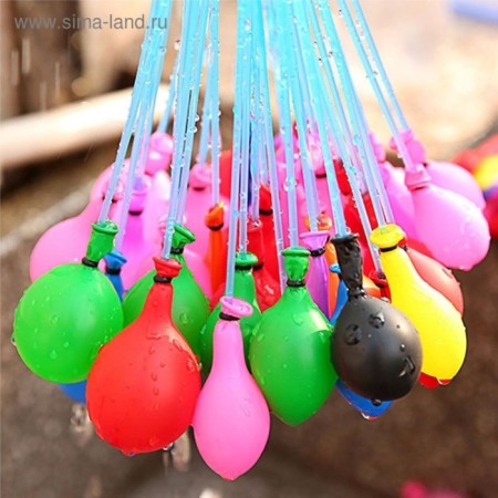 Water bombs "Shar", 3 nozzles, 37 balls, Mix colors-2