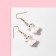 Children's earrings "chosen" bears, white-pink color in gold