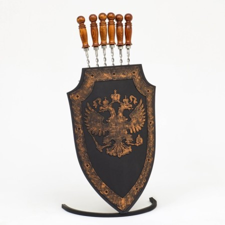 Shampoo "Shield - Eagle" for 8 skewers, steel thickness 1.5 mm, 50 x 30 x 6 cm