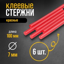 Glue rods tundra, 7 x 100 mm, red, 6 pcs.