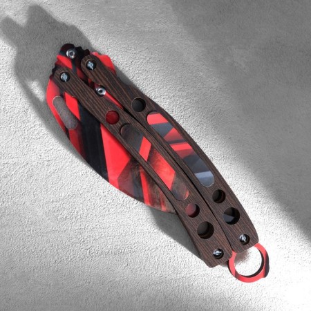Wooden souvenir "Babois knife. Cerambit", black with red lines-2