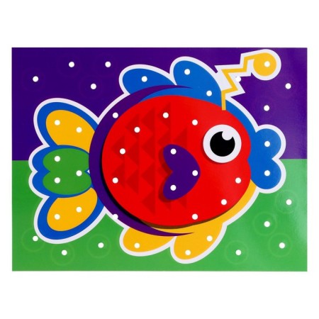 Mosaic is round, 60 elements with cards, 6 colors-6