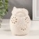 Ceramics candlestick for 1 candle "fox" white 7.5x7.5x11 cm