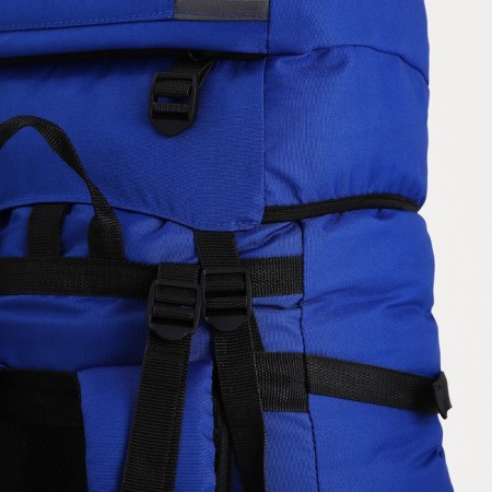 Tourist backpack, TAIF, 90 liters, cord department, outer pocket, 2 side nets, blue/gray color-9