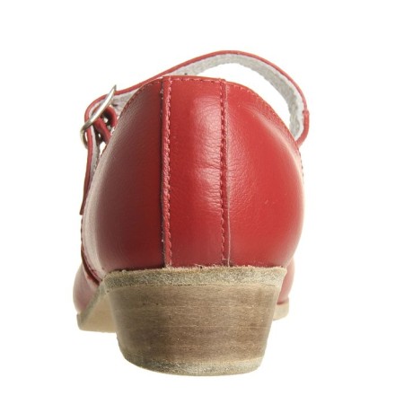 Folk women's shoes, insole length 18.5 cm, red color-2