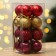 Christmas balls New Year, for the New Year, plastic, d = 3 cm, 16 pcs., Wine, gold, red color
