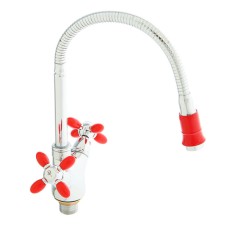 Accoona A4882N kitchen mixer, double -leaf, with flexible surge, red/chromium