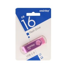 Flash drive Smartbuy Twist, 16 GB, USB 2.0, th he is up to 25 MB/s, PBU up to 15 Mb/s, pink