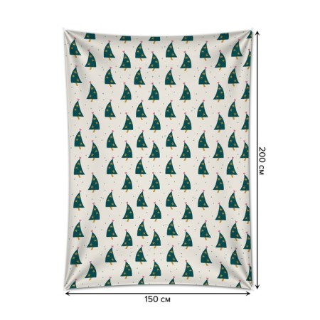 Decorative panel with photo printing "Christmas trees dance", vertical, size 150x200 cm-1