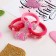 Hair elastic band "Magic flowers" (set 4 pcs) bow, pink