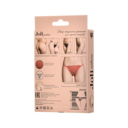 Panties with rhinestones Joli aileen, red color, size OS-4