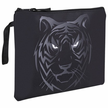 Brauberg A5 notebook folder, 1 department, polyester, on a zipper, with a pen, "Tiger", 271500