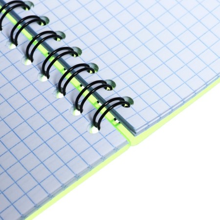 Notebook A6 (120 x 146 mm), 80 sheets in the cage on the crest Erichkrause "Neon", plastic cover, on the elastic band, an offset unit, whiteness 100%, mix-14