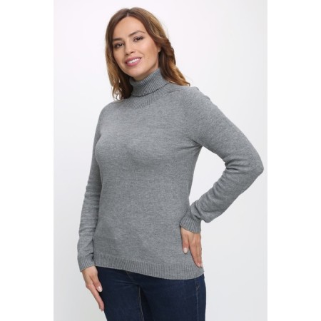 Women's turtleneck, size 46, gray color