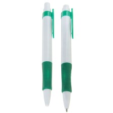 Automatic ball handle, 0.7 mm, blue rod, white case, with a rubber holder