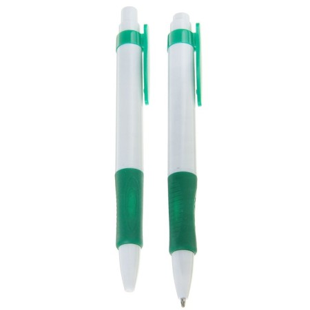 Automatic ball handle, 0.7 mm, blue rod, white case, with a rubber holder