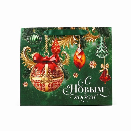 Laminated vertical package “Happy New Year”, Christmas tree toys, Ml 23 x 27 x 11.5 cm, New Year-2