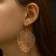 Monster metal earrings leaflet, color pink gold