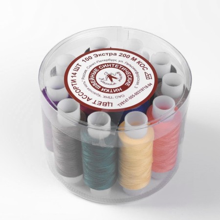 Set of thread "Extra" 40/2, 200 m, 14 pcs, color colorful color-1