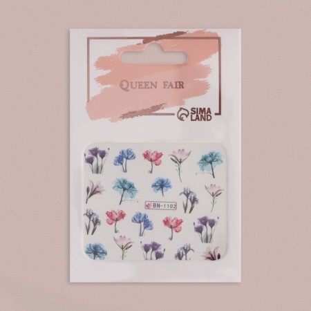 Slider - Nail design "Flower tenderness", packing 6 pcs, multi -colored-1