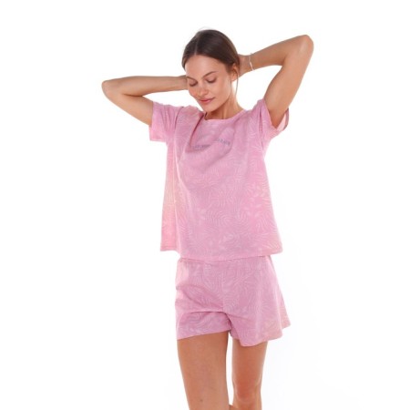 Female set (T-shirt/shorts), powder pink color, size 42-3