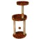 Clawing with a round platform and a toy, jute, 43 x 43 x 100 cm, mix of flowers