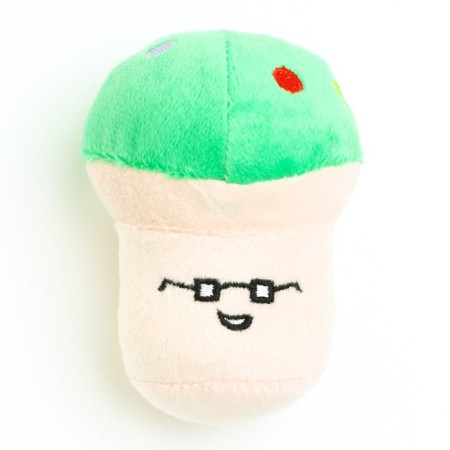 Dog toy "Mushroom", 10 cm, white/green-1