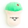 Dog toy "Mushroom", 10 cm, white/green
