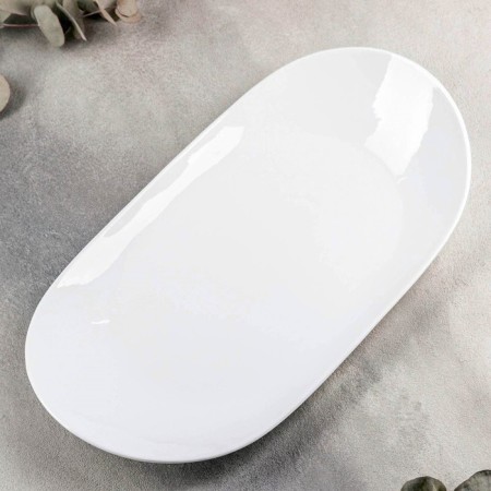 Oval porcelain oval porcelain, 38 × 22 cm, white color-1