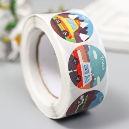 Stick Paper "Transport" d = 2.5 cm 500 pcs in a roll 3x6.5x6.5 cm-1