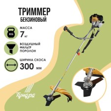 Trimmer gasoline tundra, Easy-Start, Field/Knife, 43 cm3, 2 hp, in two boxes