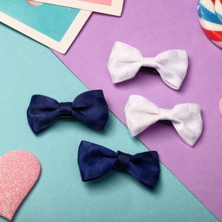Hair clip "Bow" chess, 4.8 cm, mix