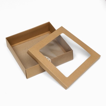 The box is folding, the lid is, with a window, craft, 30 x 30 x 8 cm-3