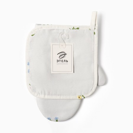 Set of kitchen. Ethel "Flower": mittens 20x27 cm, take 19x19 cm, sarzha 190 g/m2, 100% HL-4
